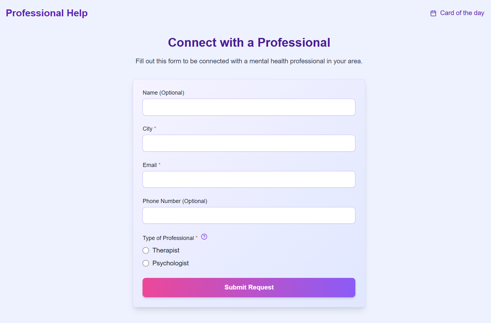 Professional Help Redirect